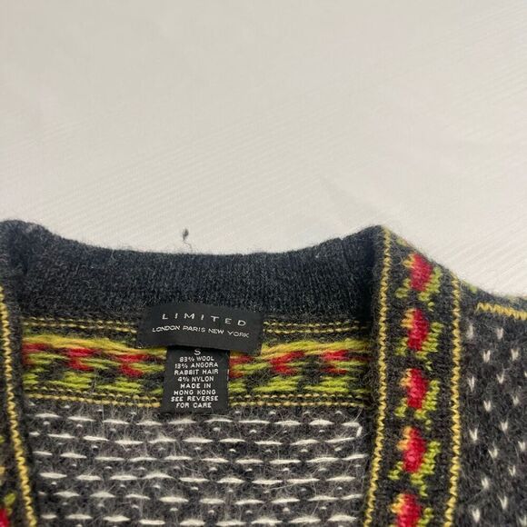 Limited VTG Wool Angora Rabbit Hair Nordic Cardigan Sweater Size Small - Picture 6 of 10